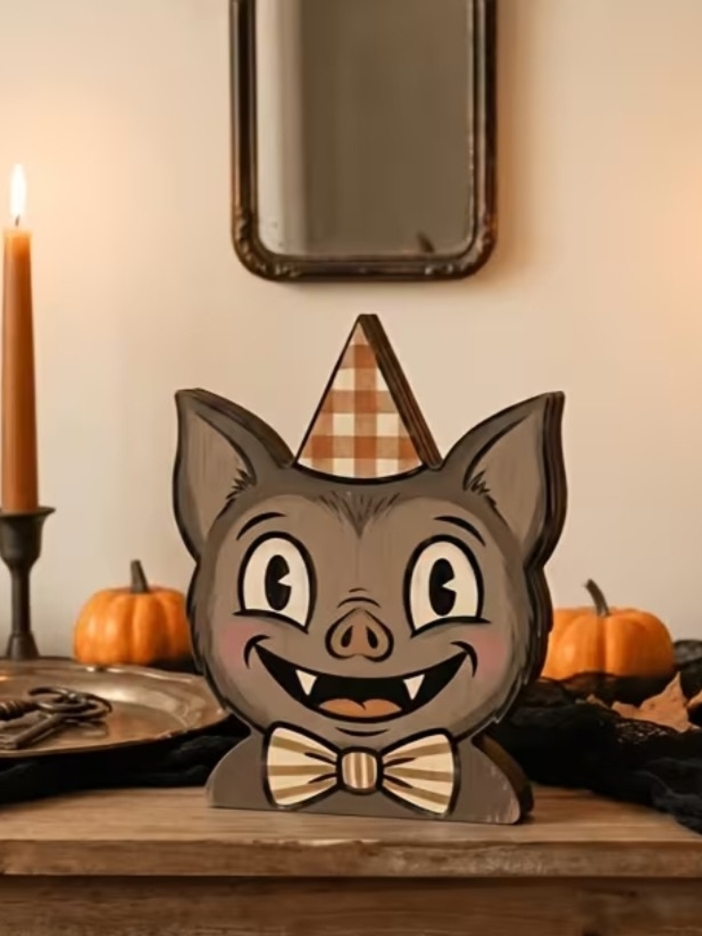 Vintage-Inspired Halloween Shelf Sitters - PARTY HATS SET OF 6 - Picture 4 of 5